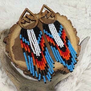 Beaded Fringe Mountain Earrings